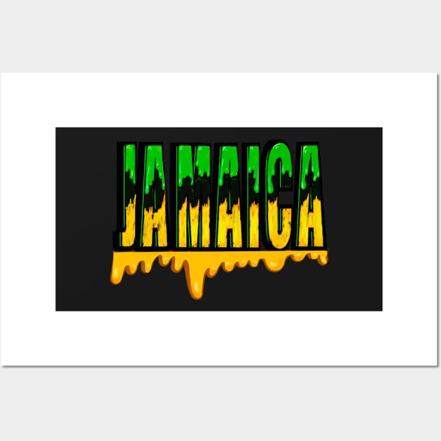 Jamaican Flag colors Jamaicans Jamaica Wall Art by Artonmytee